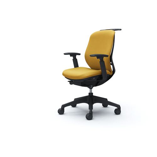 ■OKAMURA シルフィー 可動肘 背クッション ロー ブラックボディ ハンガー有 ランバー無 樹脂脚〔品番:C684XRFXW7〕【4270795:0】[送料別途見積り][法人・事業所限定][外直送][店頭受取不可]
