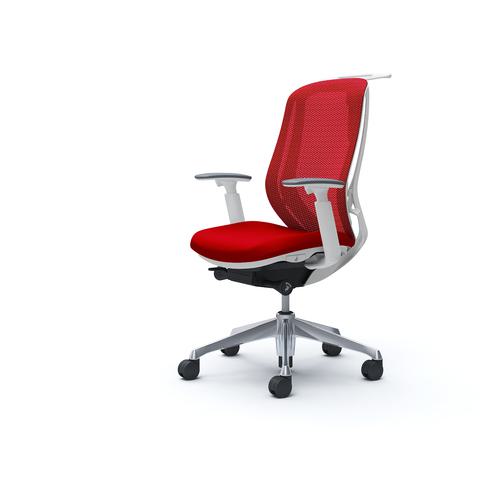 ■OKAMURA シルフィー 可動肘 背メッシュ ハイ ホワイトボディ ハンガー有 ランバー無 アルミ脚〔品番:C686BWFMP9〕【4272275:0】[送料別途見積り][法人・事業所限定][外直送][店頭受取不可]