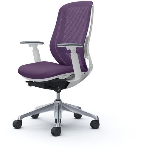 ■OKAMURA シルフィー 可動肘 背メッシュ ハイ ホワイトボディ ハンガー無 ランバー有 アルミ脚〔品番:C685BZFMP0〕【4273827:0】[送料別途見積り][法人・事業所限定][外直送][店頭受取不可]