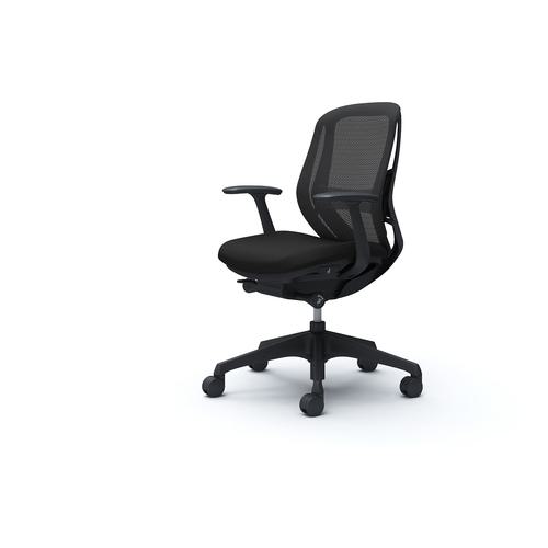 ■OKAMURA シルフィー 固定肘 背メッシュ ロー ブラックボディ ハンガー無 ランバー有 樹脂脚〔品番:C641XSFMP1〕【4273977:0】[送料別途見積り][法人・事業所限定][外直送][店頭受取不可]