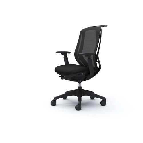 ■OKAMURA シルフィー 可動肘 背メッシュ ハイ ブラックボディ ハンガー有 ランバー無 樹脂脚〔品番:C686XRFMP1〕【4275440:0】[送料別途見積り][法人・事業所限定][外直送][店頭受取不可]