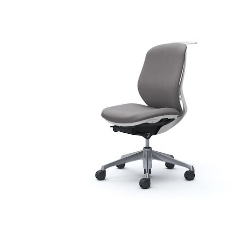 ■OKAMURA シルフィー 肘なし 背クッション ロー ホワイトボディ ハンガー有 ランバー無 アルミ脚〔品番:C634BWFXW1〕【4275504:0】[送料別途見積り][法人・事業所限定][外直送][店頭受取不可]