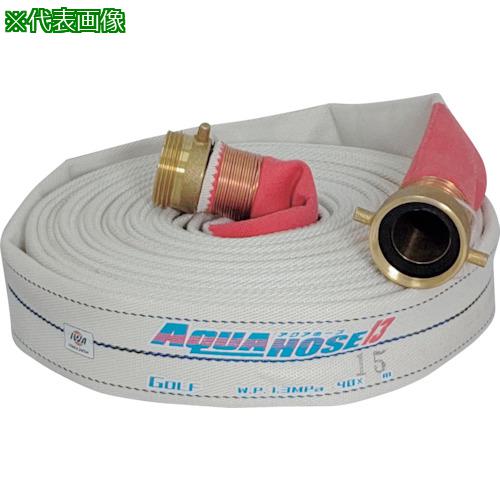 ■IWA 散水/消防用 1.3MPa ホース ゴルフ (内面ゴム引き)黄銅製ANSI式金具付(銅線巻)〔品番:01GLF6515ANS〕【4286070:0】[送料別途見積り][掲外取寄][店頭受取不可]