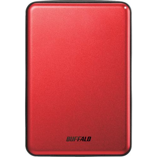 ■BUFFALO USB3.1(Gen.1)対応 アルミ素材&薄型ポータブルHDD 2TB レッド〔品番:HDPUS2.0U3RDD〕【4293574:0】[送料別途見積り][掲外取寄][店頭受取不可]