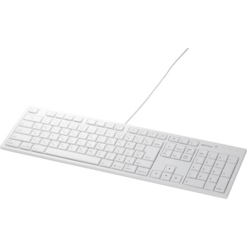 ■BUFFALO フルキーボード USB接続 パンタグラフ Macモデル ホワイト〔品番:BSKBM01WH〕【4305336:0】[送料別途見積り][掲外取寄][店頭受取不可]