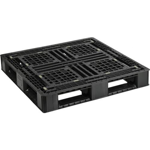■NPC プラスチックパレットFA-1010RR 片面四方差し 黒〔品番:FA1010RR〕【4328344:0】[法人・事業所限定][外直送元][店頭受取不可]