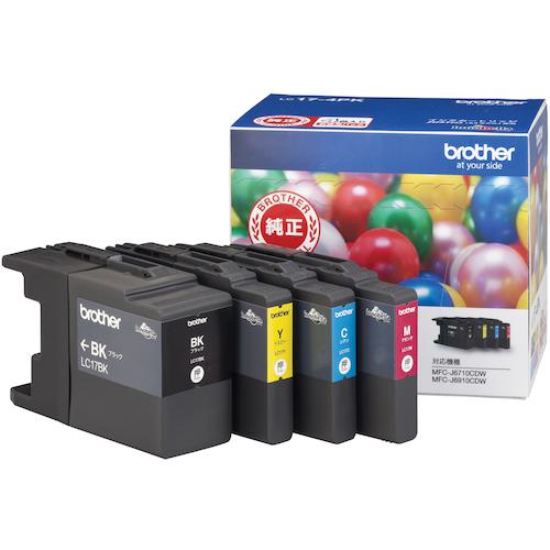 ■brother インクカートリッジ LC17-4PK 4色パック〔品番:LC174PK〕【4343436:0】[送料別途見積り][掲外取寄][店頭受取不可]｜ホームセンターバロー　店