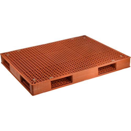 ■NPC プラスチックパレットFO-144113(140) 両面四方差し ブラウン〔品番:FO144113140〕【4356474:0】[法人・事業所限定][外直送元][店頭受取不可]