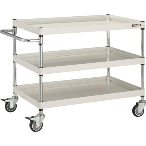 ■TRUSCO ツールワゴン ファルコンワゴン 900&times;600 ウレタン車輪 ホワイト〔品番:FAW793UW〕【4369599:0】[直送DS][店頭受取不可]｜ホームセンターバロー　店