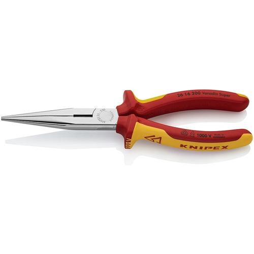 ■KNIPEX 絶縁1000Vロングラジオペンチ 200mm〔品番:2616200〕【4467558:0】[店頭受取不可]