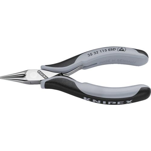 ■KNIPEX ESD精密用プライヤー 丸 115mm〔品番:3532115ESD〕【4467841:0】[店頭受取不可]