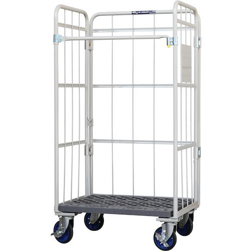 ■ワコーパレット 床板プラスチック製カゴ車 800&times;600&times;1500〔品番:WKP8060L〕【4489210:0】[法人・事業所限定][外直送元][店頭受取不可]｜ホームセンターバロー　店