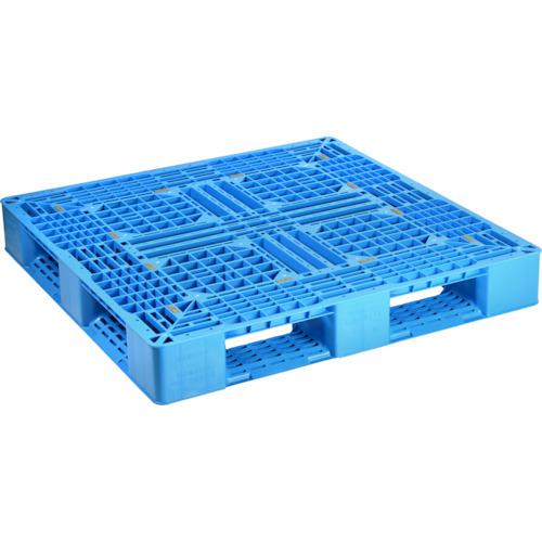 ■NPC プラスチックパレットLAー1111 片面四方差し 青〔品番:LA1111〕【4525072:0】[法人・事業所限定][外直送元][店頭受取不可]