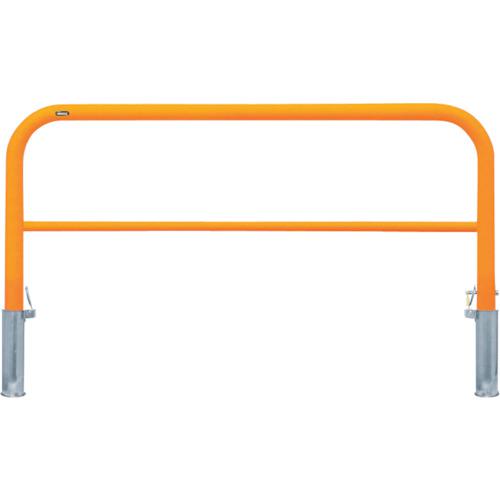 ■サンポール アーチ 車止め 差込式カギ付(スチール) 黄色〔品番:FAH7SK15650Y〕【4530519:0】[送料別途見積り][法人・事業所限定][直送][店頭受取不可]
