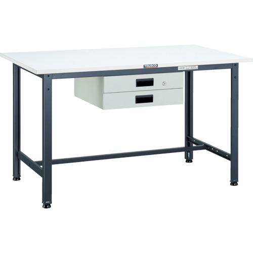 ■TRUSCO 軽荷重作業台(300kg)AE型 1800X750XH740 薄型2段引出付 ダークグレー色〔品番:AE1800UDK2DG〕【4543068:0】[法人・事業所限定][直送元][店頭受取不可]