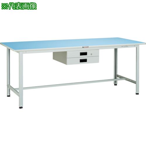 ■TRUSCO 軽荷重作業台(180kg)BO型 1500X600XH740 薄型2段引出付 ホワイト色〔品番:BO1560UDK2〕【4544269:0】[法人・事業所限定][直送元][店頭受取不可]