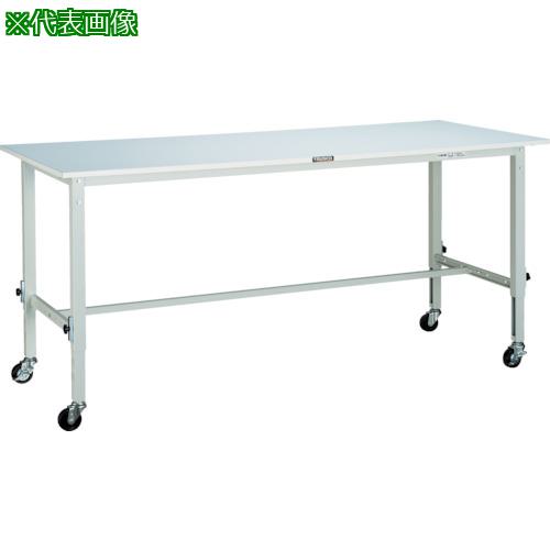 ■TRUSCO 軽荷重作業台高さ調節式(80kg)AEM型 1800X600XH718~1018 φ75キャスター付 ホワイト色〔品番:RAEM1860C75W〕【4545907:0】[法人・事業所限定][直送元][店頭受取不可]｜ホームセンターバロー　店