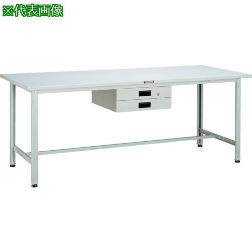 ■TRUSCO 軽荷重作業台(300kg)AE型 1500X750XH740 薄型2段引出付 ホワイト色〔品番:SAE1500UDK2W〕【4546482:0】[法人・事業所限定][直送元][店頭受取不可]