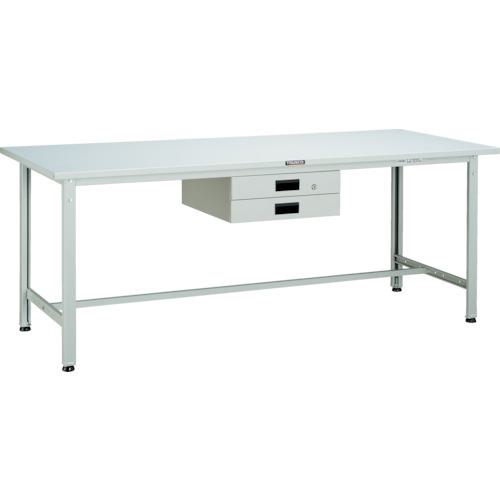 ■TRUSCO 軽荷重作業台(300kg)AE型 1800X750XH740 薄型2段引出付 ホワイト色〔品番:SAE1800UDK2W〕【4546598:0】[法人・事業所限定][直送元][店頭受取不可]｜ホームセンターバロー　店