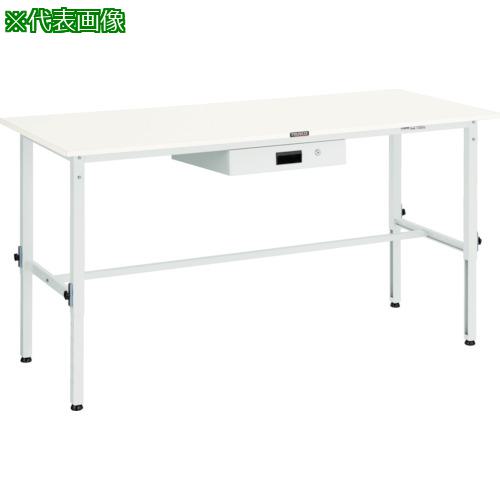 ■TRUSCO 軽荷重作業台高さ調節式(150kg)AEM型 1800X750XH650~950 薄型1段引出付 ホワイト色〔品番:SAEM1800UDK1W〕【4546881:0】[法人・事業所限定][直送元][店頭受取不可]