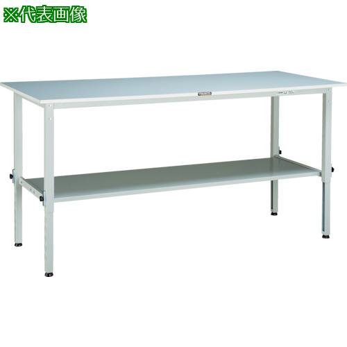 ■TRUSCO 軽荷重作業台高さ調節式(150kg)AEM型 1800X900XH650~950 下棚2枚付 ホワイト色〔品番:SAEM1809LT2W〕【4546920:0】[法人・事業所限定][直送元][店頭受取不可]｜ホームセンターバロー　店