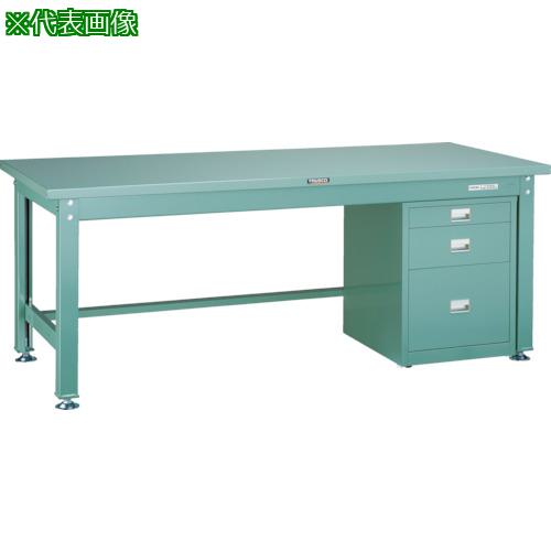 ■TRUSCO 中荷重作業台(2000kg)DW型 1200X750XH740 3段ワゴン付 グリーン色〔品番:SDW1200UDC111〕【4546997:0】[法人・事業所限定][直送元][店頭受取不可]