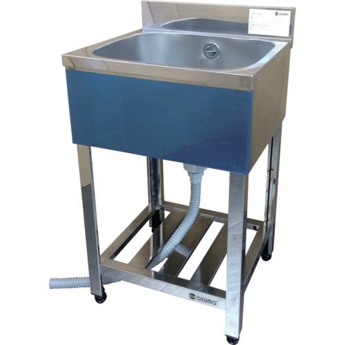 ■アズマ 一槽シンク(ホース付) 500×450×800〔品番:KP1500〕【4552466:0】[法人・事業所限定][直送元][店頭受取不可]