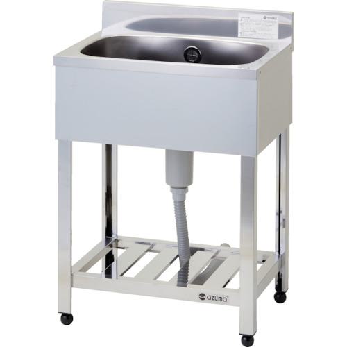 ■アズマ 一槽シンク(ホース付) 600×450×800〔品番:KP1600〕【4552474:0】[法人・事業所限定][直送元][店頭受取不可]