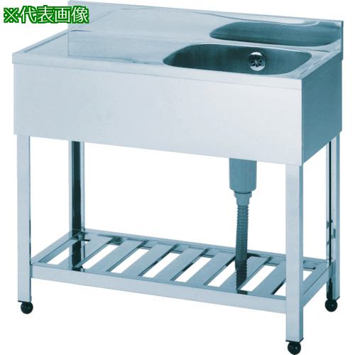 ■アズマ 一槽水切シンク右水槽 750×450×800〔品番:KPM1750R〕【4552563:0】[法人・事業所限定][直送元][店頭受取不可]