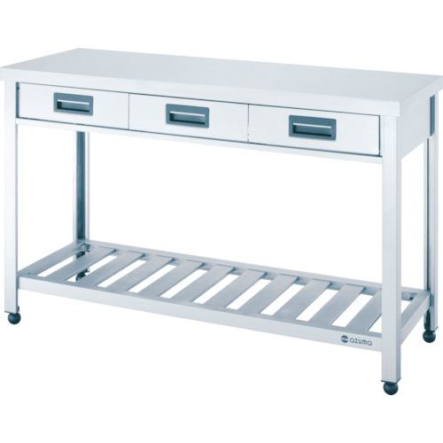■アズマ 片面引出し付作業台スノコ板付 1200×450×800〔品番:KTO1200〕【4552814:0】[送料別途見積り][法人・事業所限定][直送][店頭受取不可]