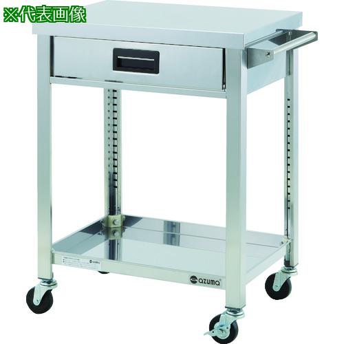 ■アズマ ステンレスワゴンWGシリーズ 600×450×800 2段 引出し付〔品番:WGO2600K〕【4553101:0】[送料別途見積り][法人・事業所限定][直送][店頭受取不可]