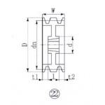 ■EVN ブッシングプーリー SPB 280mm 溝数3〔品番:SPB2803〕【4555066:0】[送料別途見積り][法人・事業所限定][店頭受取不可]｜ホームセンターバロー　店
