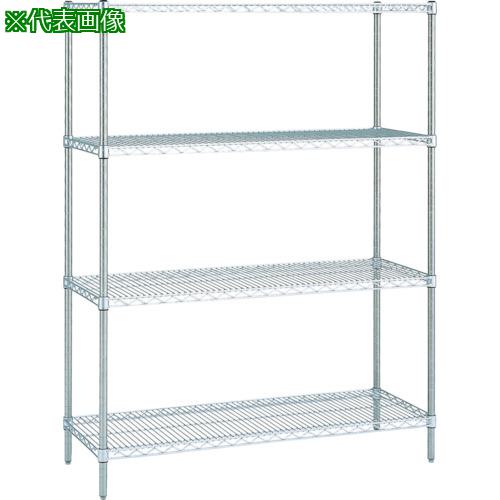■ERECTA スーパーシリーズ・ステンレスワイヤーシェルフ 間口910mm×奥行460mm×高さ1587mm(PS) DB付 4段〔品番:SMS910PS1590W4〕【4565371:0】[送料別途見積り][法人・事業所限定][直送][店頭受取不可]