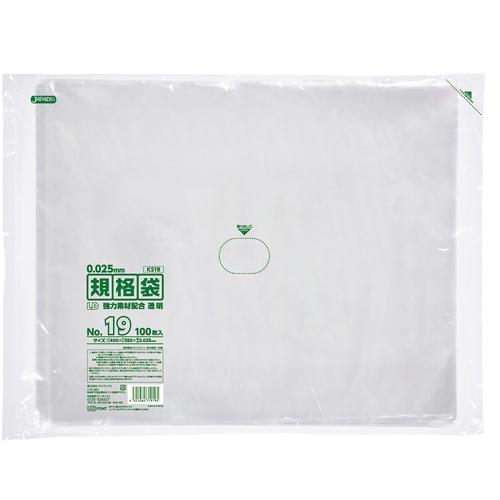 ■ジャパックス LD規格袋 No.19 100枚 透明 厚み0.025mm《15冊入》〔品番:KS19〕【4576232×15:0】[送料別途見積り][掲外取寄][店頭受取不可]