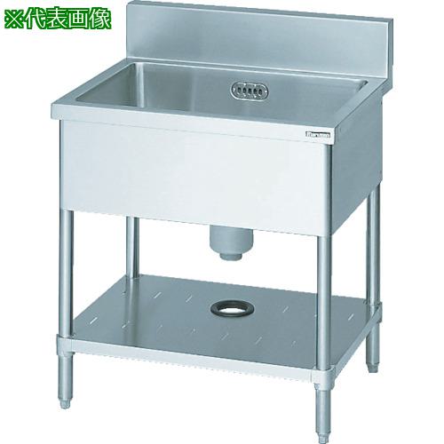 ■Maruzen 一槽シンク600×600×800(ホース付)〔品番:BS1066〕【4655362:0】[法人・事業所限定][直送元][店頭受取不可]