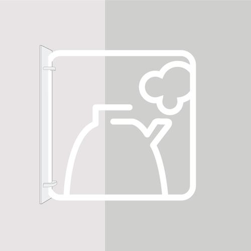 ■グリーンクロス ツケレルン 3Wayピクトサイン(給湯室) 白〔品番:6300034846〕【4661498:0】[法人・事業所限定][外直送元][店頭受取不可]｜ホームセンターバロー　店