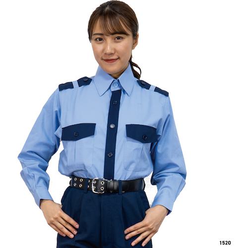 ■岡潮 警備シャツ 1520(春夏秋)ユニセックス 4L〔品番:15204L〕【4662472:0】[送料別途見積り][掲外取寄][店頭受取不可]