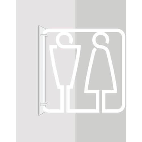 ■グリーンクロス ツケレルン 3Wayピクトサイン(男女並びトイレ07) 白〔品番:6300034894〕【4663064:0】[法人・事業所限定][外直送元][店頭受取不可]｜ホームセンターバロー　店