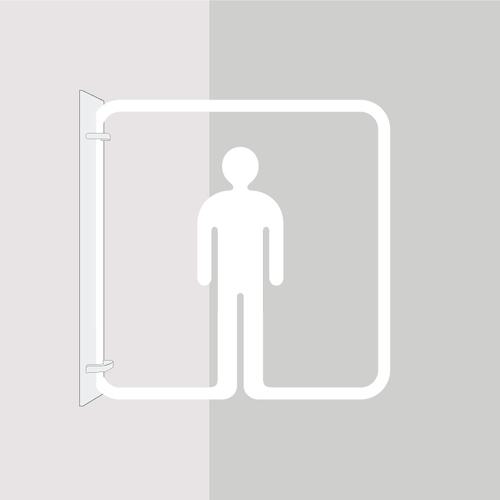 ■グリーンクロス ツケレルン 3Wayピクトサイン(男子トイレ02) 白〔品番:6300034848〕【4663085:0】[法人・事業所限定][外直送元][店頭受取不可]｜ホームセンターバロー　店