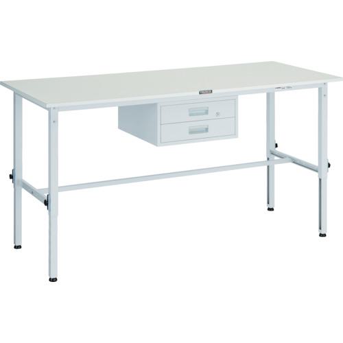 ■TRUSCO 軽荷重作業台高さ調節式(150kg)AEM型 1800X750XH650~950 2段引出付 ホワイト色〔品番:AEM1800F2W〕【4667573:0】[法人・事業所限定][直送元][店頭受取不可]｜ホームセンターバロー　店