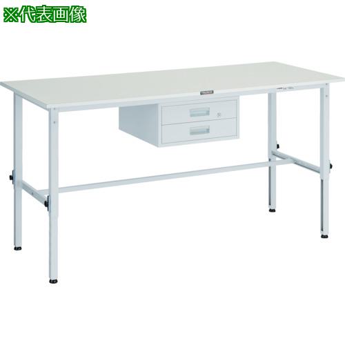 ■TRUSCO 軽荷重作業台高さ調節式(150kg)AEM型 1800X900XH650~950 2段引出付 ホワイト色〔品番:AEM1809F2W〕【4667620:0】[法人・事業所限定][直送元][店頭受取不可]