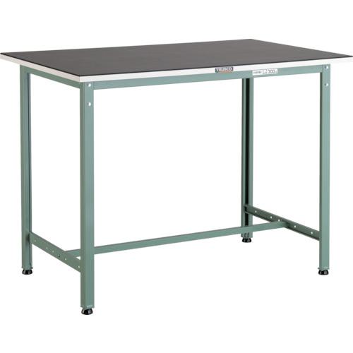 ■TRUSCO 軽荷重立作業台(300kg)HAE型 1500X750XH905 ゴムマット張り グリーン色〔品番:HAE1500G5〕【4669517:0】[法人・事業所限定][直送元][店頭受取不可]｜ホームセンターバロー　店