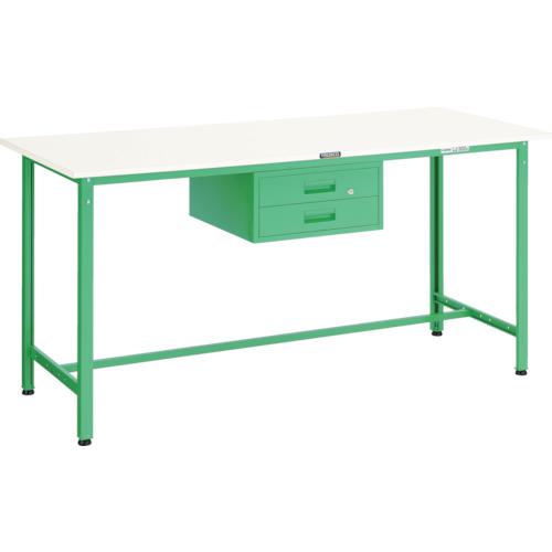 ■TRUSCO 軽荷重立作業台(300kg)HAE型 1800X900XH900 2段引出付 ヤンググリーン色〔品番:HRAE1809F2YG〕【4670493:0】[法人・事業所限定][直送元][店頭受取不可]