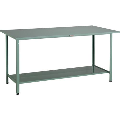 ■TRUSCO 軽荷重立作業台(300kg)HAE型 1500X750XH900 下棚2枚付 グリーン色〔品番:HSAE1500LT2〕【4670574:0】[法人・事業所限定][直送元][店頭受取不可]