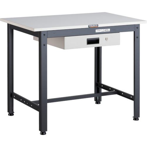 ■TRUSCO 軽荷重作業台(400kg)LEW型 900X600XH740 薄型1段引出付 ダークグレー色〔品番:LEWP0960UDK1〕【4670779:0】[法人・事業所限定][直送元][店頭受取不可]