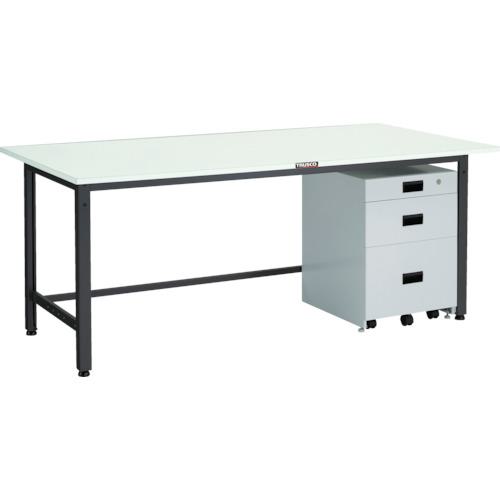 ■TRUSCO 軽荷重作業台(400kg)LEW型 1800X900XH740 3段キャビネット付 ダークグレー色〔品番:LEWR1809UDK111〕【4671406:0】[法人・事業所限定][直送元][店頭受取不可]