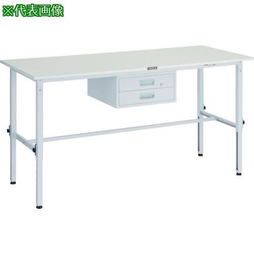 ■TRUSCO 軽荷重作業台高さ調節式(150kg)AEM型 1500X750XH650~950 2段引出付 ホワイト色〔品番:RAEM1500F2W〕【4672399:0】[法人・事業所限定][直送元][店頭受取不可]｜ホームセンターバロー　店