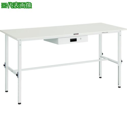 ■TRUSCO 軽荷重作業台高さ調節式(150kg)AEM型 1800X900XH650~950 薄型1段引出付 ホワイト色〔品番:RAEM1809UDK1W〕【4672526:0】[法人・事業所限定][直送元][店頭受取不可]｜ホームセンターバロー　店