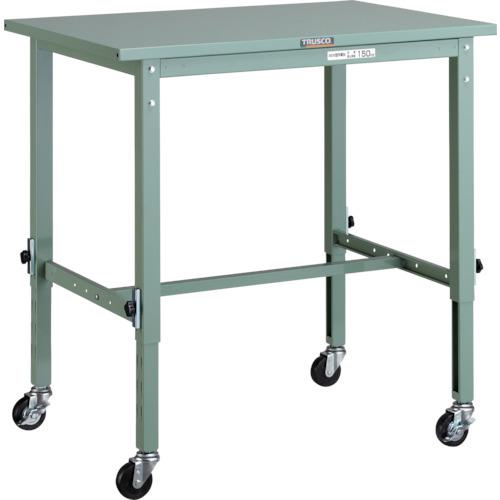 ■TRUSCO 軽荷重作業台高さ調節式(80kg)AEM型 900X600XH719~1019 φ75キャスター付 グリーン色〔品番:SAEM0960C75〕【4672836:0】[法人・事業所限定][直送元][店頭受取不可]