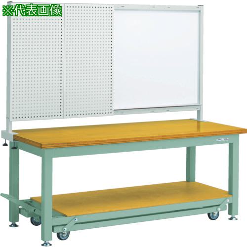 ■TRUSCO 重荷重作業台移動式(3000kg)TWC型 1500X750XH1740(全高) 前パネル付 グリーン色〔品番:STWC1500P1〕【4673140:0】[法人・事業所限定][直送元][店頭受取不可]｜ホームセンターバロー　店